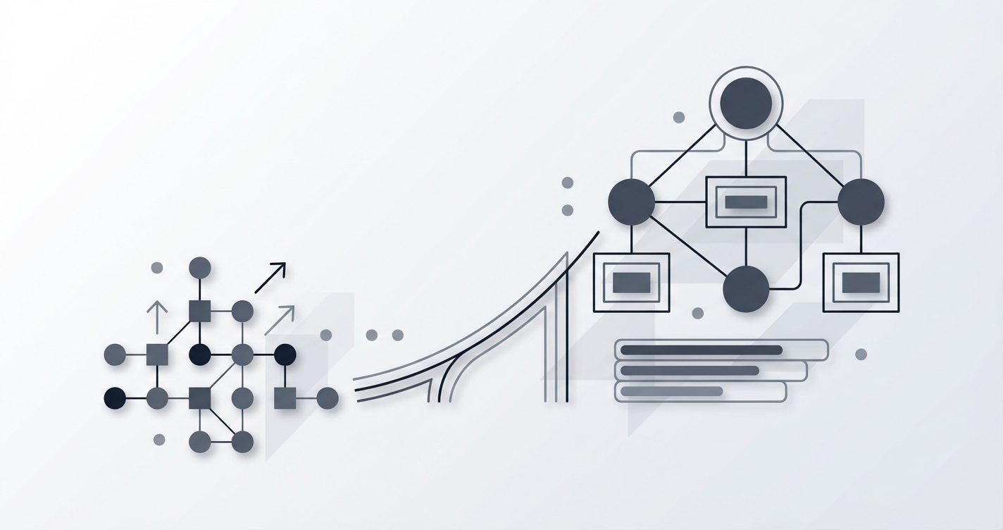 A developer metaphorically climbing a ladder towards a leadership role in engineering management.