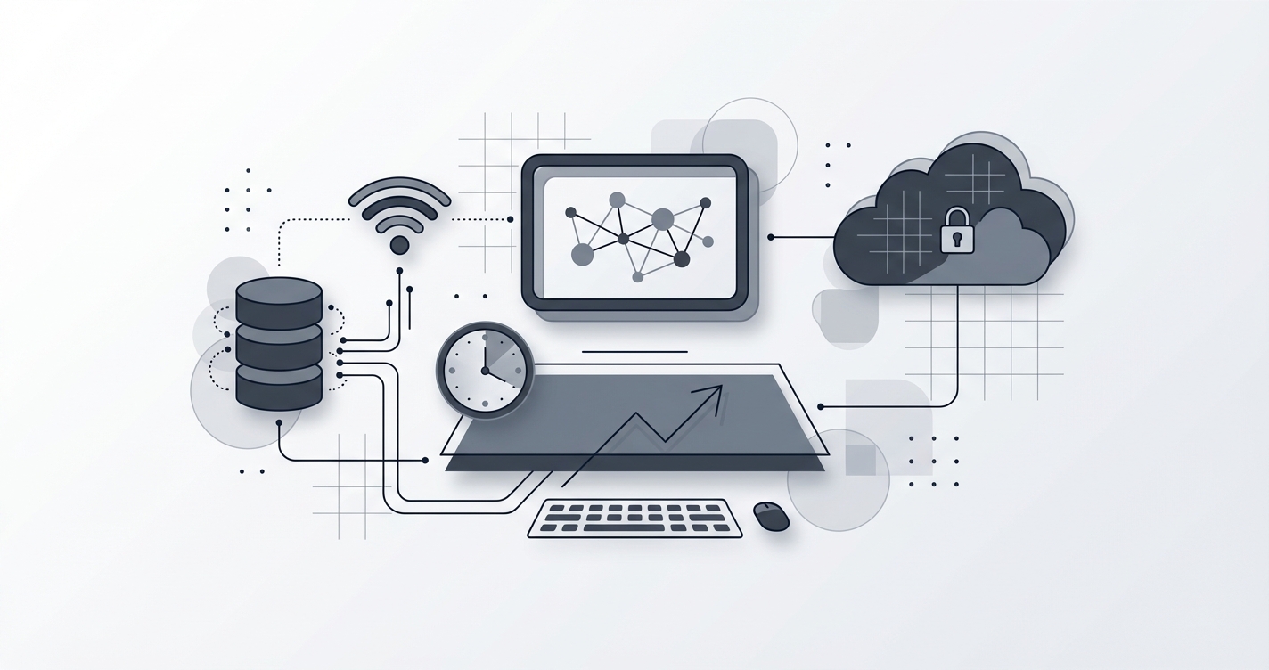 Remote work setup with laptop and coffee on a minimal desk