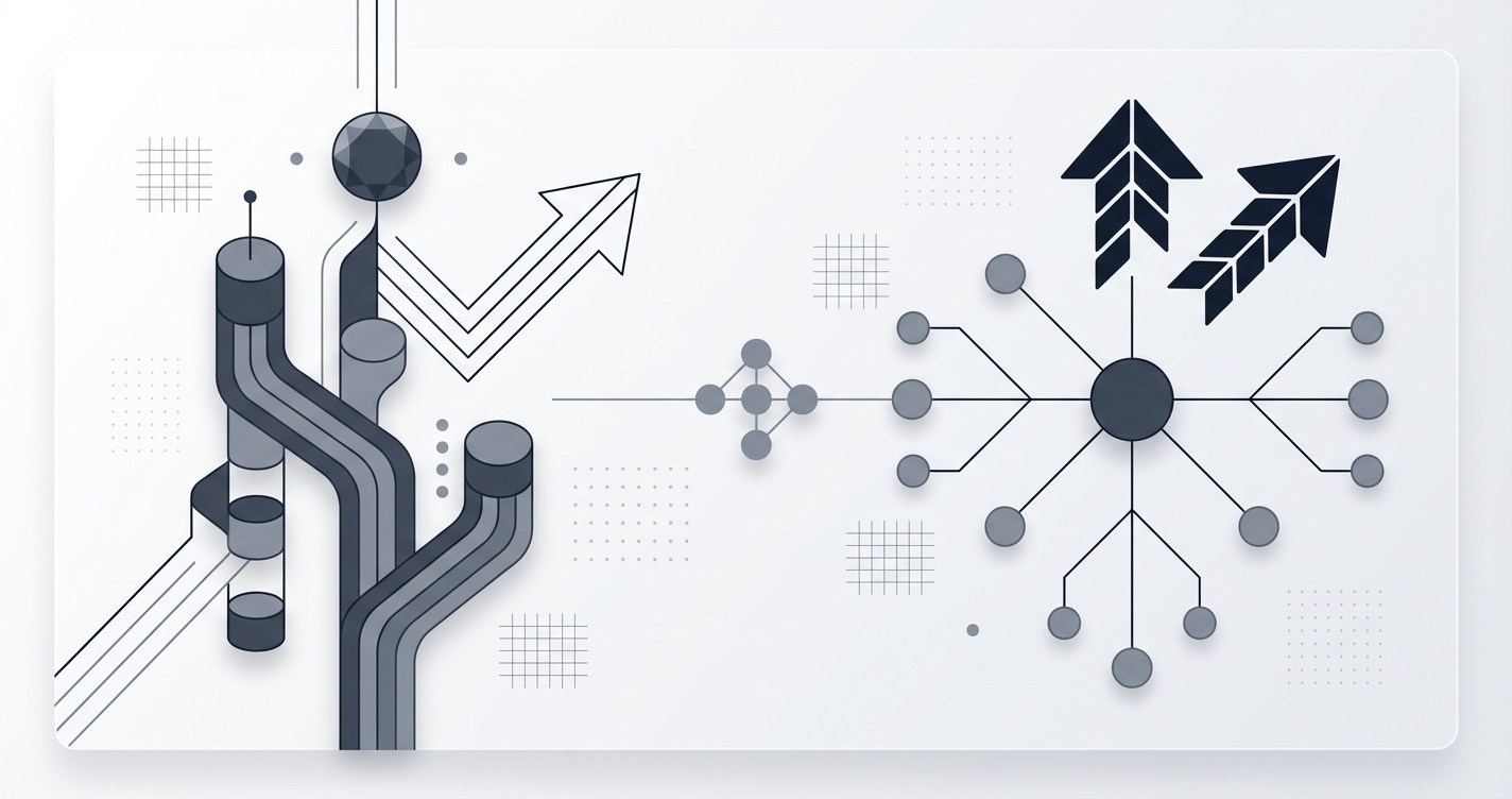 Two winding roads diverging, symbolizing the career choices between Staff Engineer and Engineering Manager.