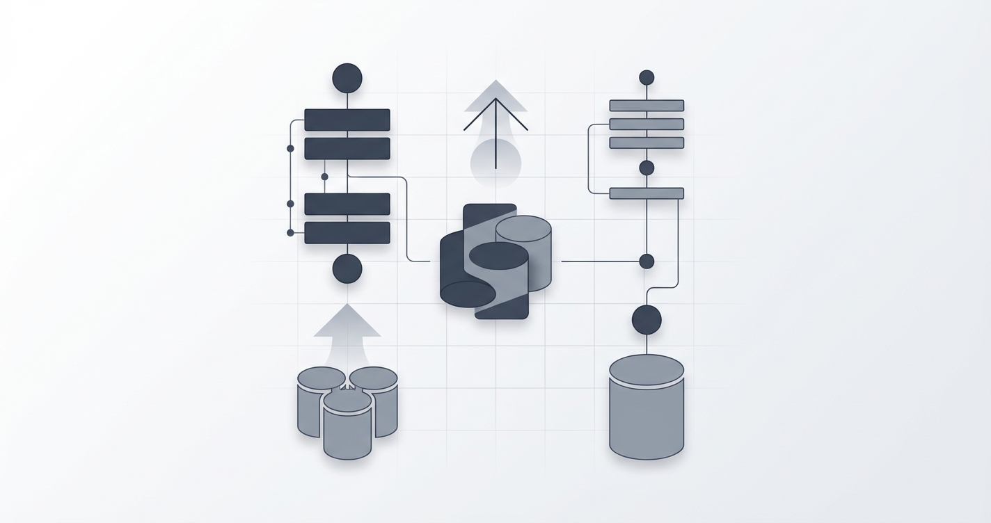 Diagram illustrating the connection flow between Node.js application, PgBouncer, and PostgreSQL database server.